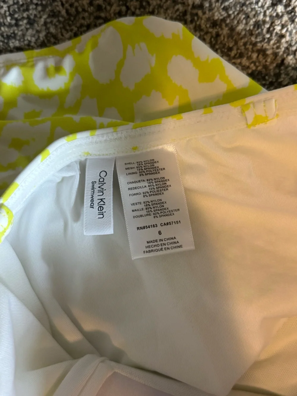 Calvin Klein Yellow & White Leopard-Print One-Piece Swimsuit - Picture 3 of 3